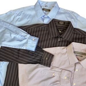 Perry Ellis & Kennith Cole Dress Shirts BUNDLE OF 3 Collared Shirts 17-32/33 EUC